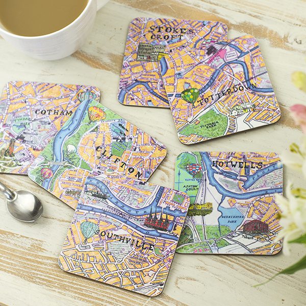 Set of Six Bristol Map Coasters