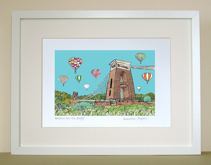 Balloons over the Bridge II A4 Signed Print